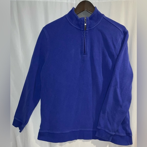 Tasso Elba mens blue 1/4 zip XL ribbed pullover sweater baggy heavy warm Y2K dad - Picture 2 of 6